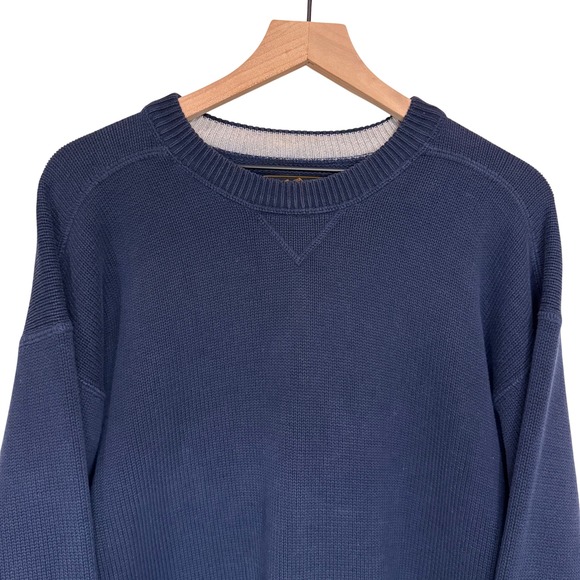 Vintage‎ Eddie Bauer Cotton Crew Neck Sweater Size L Classic Preppy Casual Knit - Picture 2 of 9
